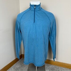 Paradise Collection Aqua Blue Quarter Zip Long Sleeve Pullover